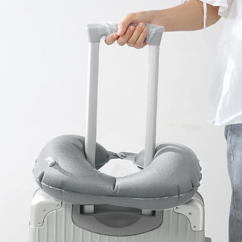 tds0623_Dmuchana poduszka podróżna Gray z pompką